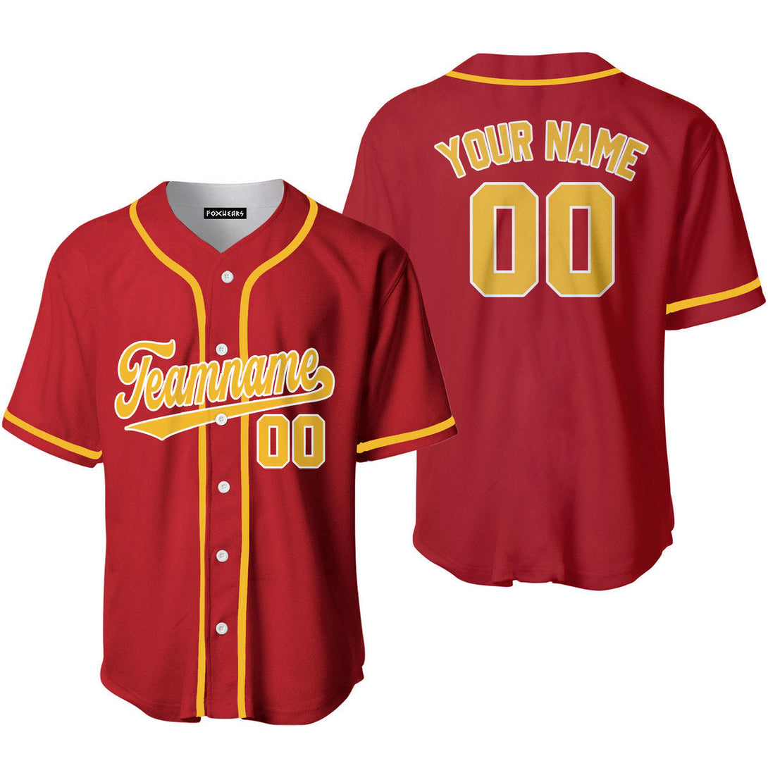 Take October Custom Gold White And Red Custom Baseball Jerseys For Men & Women