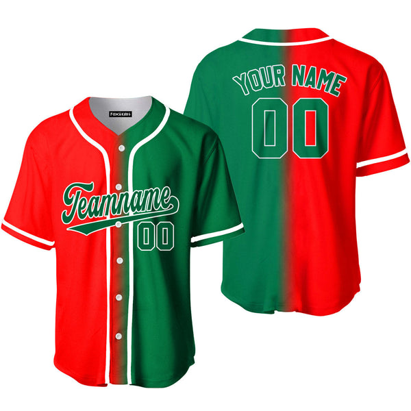 Take October Custom Red White Kelly Green Fade Fashion Baseball Jerseys For Men & Women