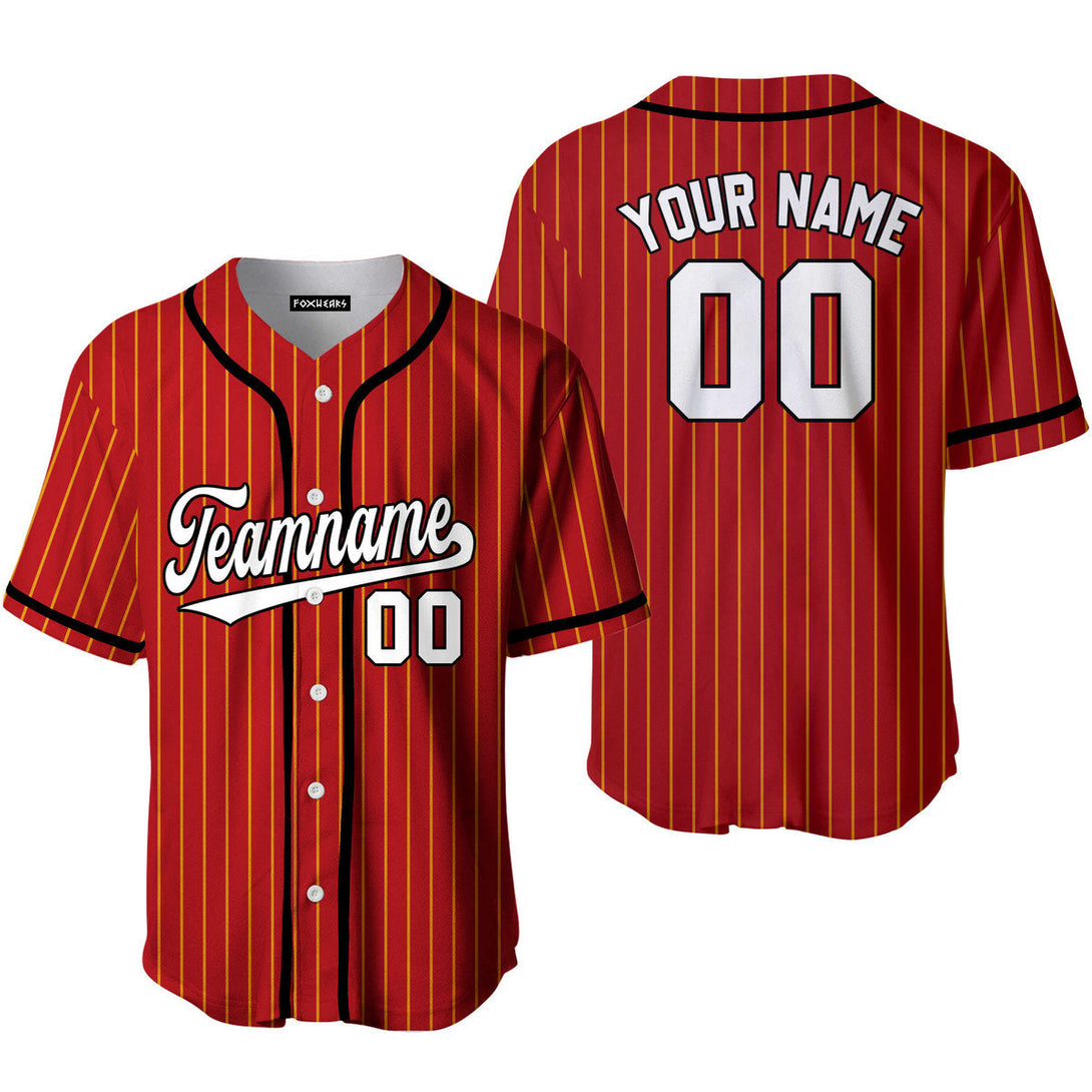 Take October Custom Red White Pinstripe Black White Baseball Jerseys For Men & Women