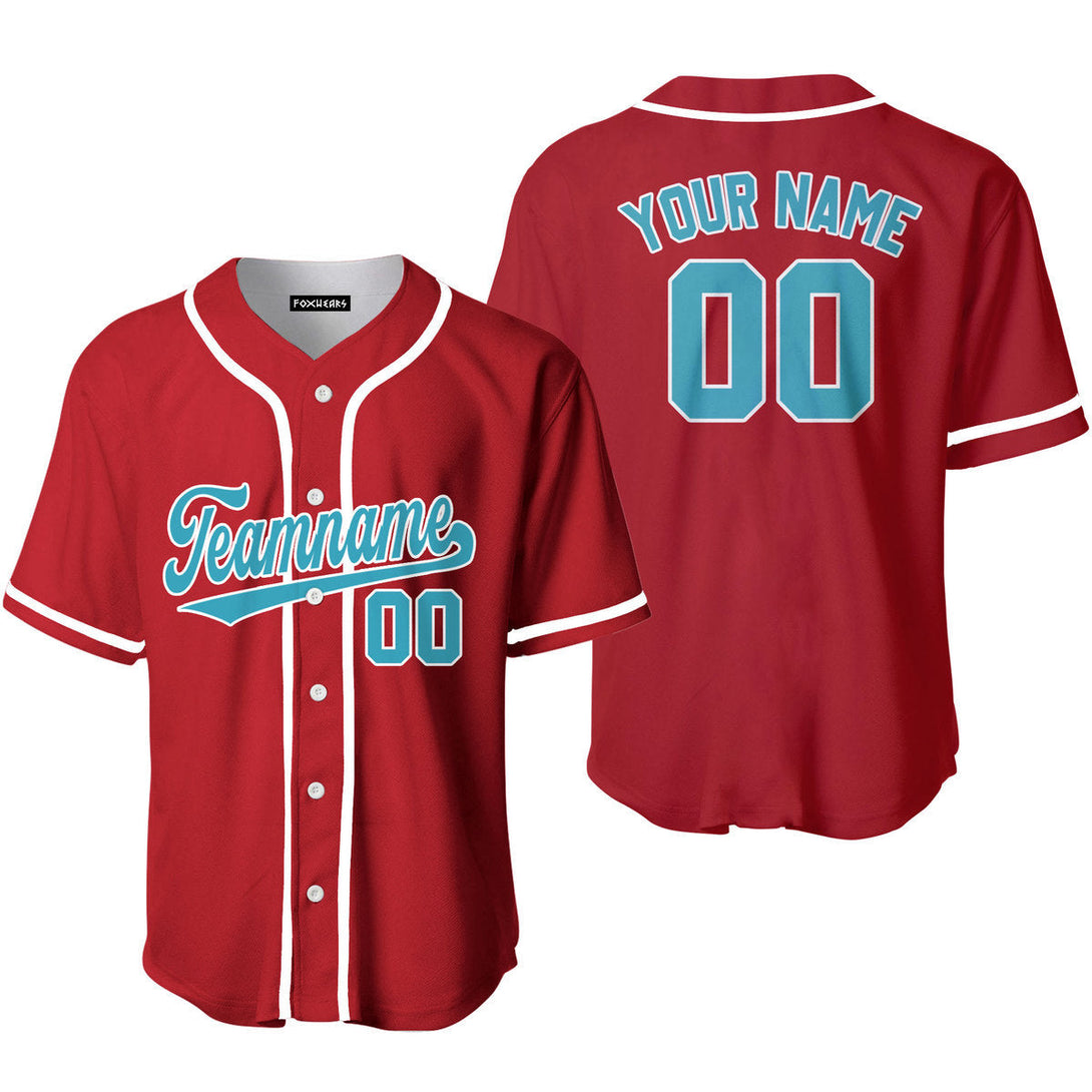 Take October Custom Teal White And Red Custom Baseball Jerseys For Men & Women