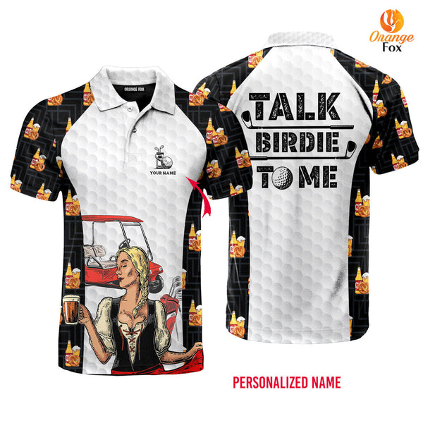 Talk Birdie To Me Oktoberfest Beer Pretzel Golf Custom Name Polo Shirt For Men & Women