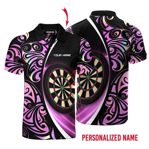 Tattoo Darts Neon Galaxy Custom Name Polo Shirt For Men & Women PN1768