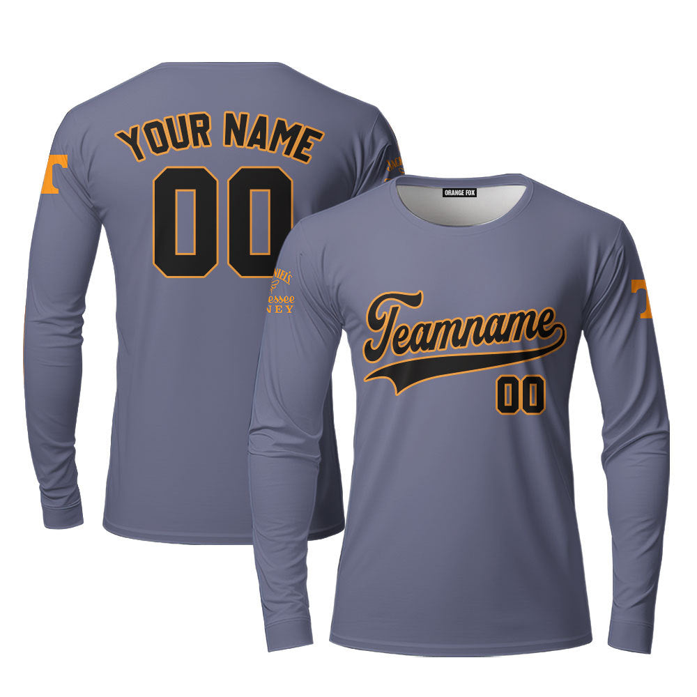 Tennessee Grey Black Yellow Custom Long Sleeve T-Shirt For Men & Women