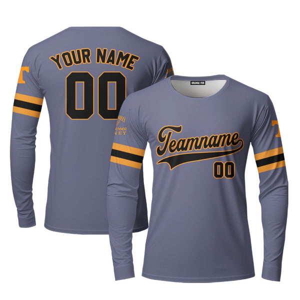 Tennessee Grey Black Yellow Custom Long Sleeve T-Shirt For Men & Women