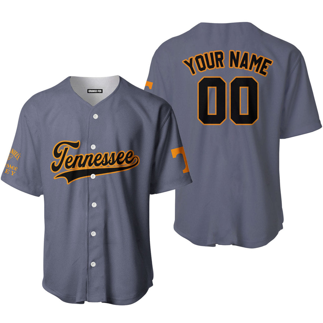 Tennessee Grey Black Yellow Custom Name Baseball Jerseys For Men & Women