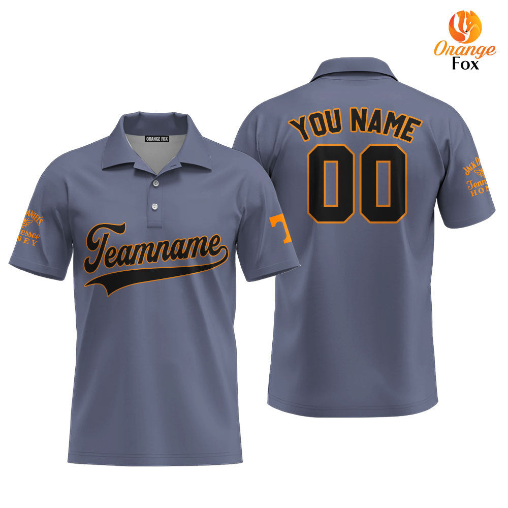 Tennessee Grey Black Yellow Custom Polo Shirt For Men