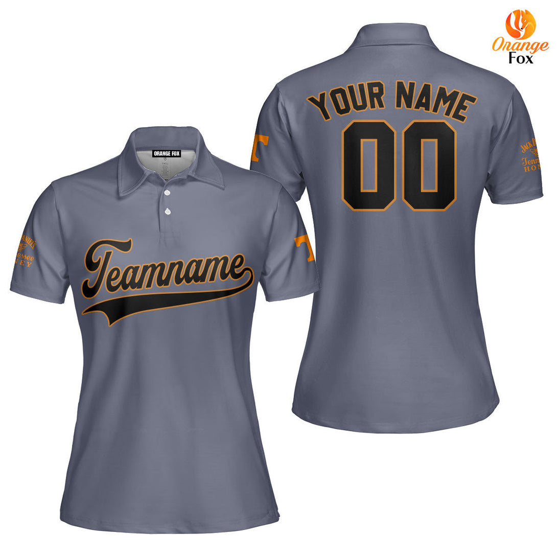 Tennessee Grey Black Yellow Custom Polo Shirt For Women