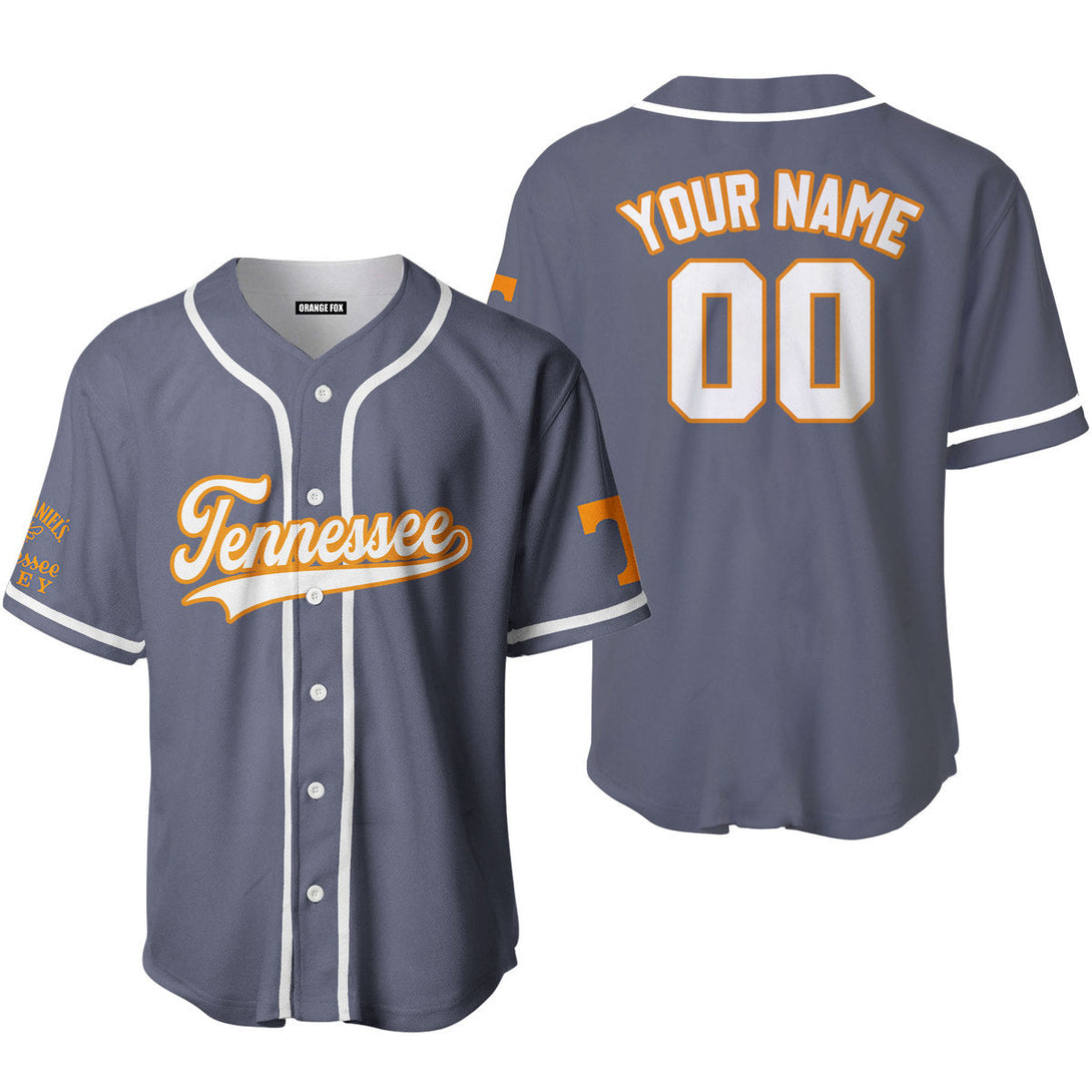 Tennessee Grey White Yellow Custom Name Baseball Jerseys For Men & Women