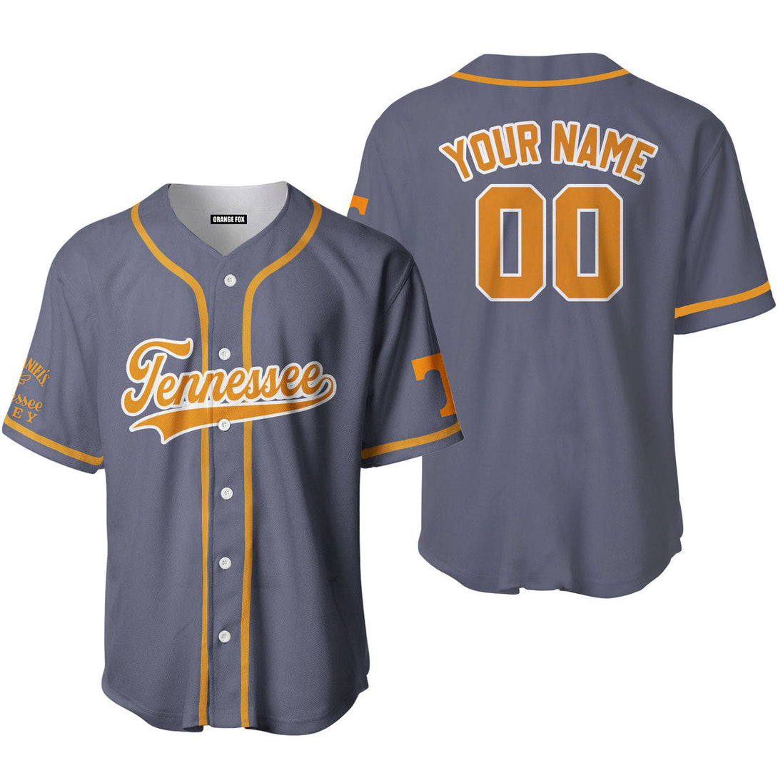 Tennessee Grey Yellow White Custom Name Baseball Jerseys For Men & Women