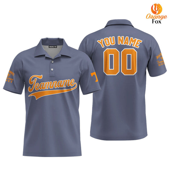 Tennessee Grey Yellow White Custom Polo Shirt For Men