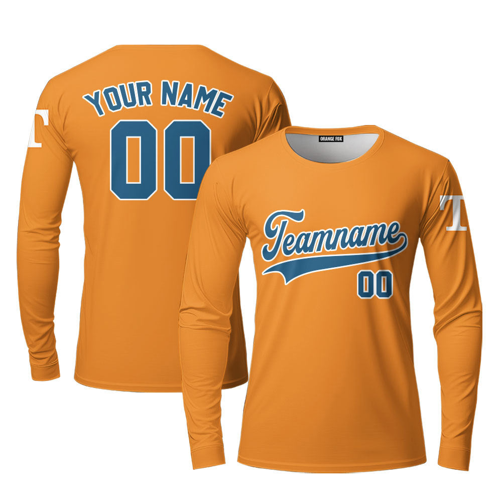 Tennessee Yellow Black White Custom Long Sleeve T-Shirt For Men & Women