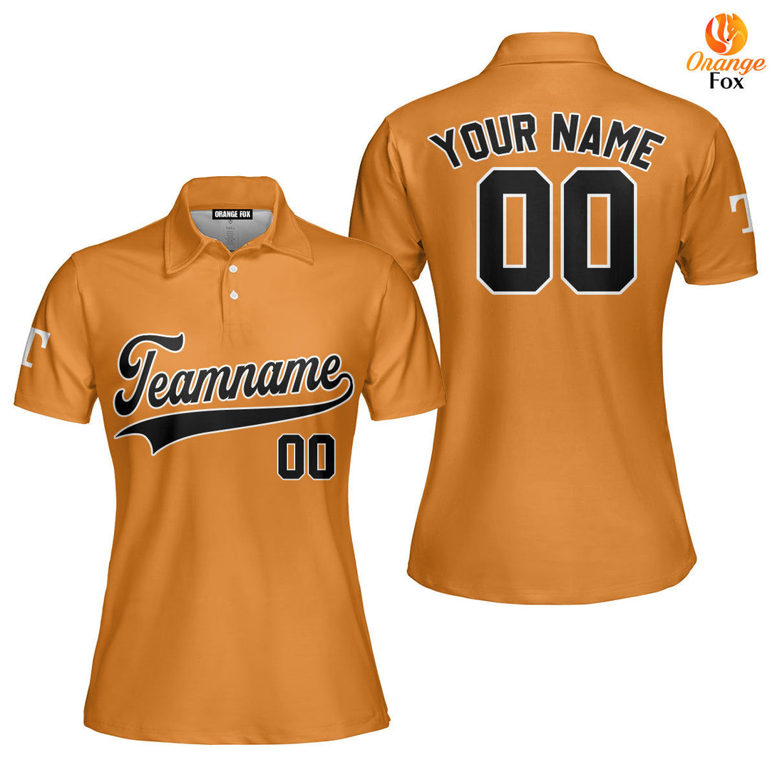 Tennessee Yellow Black White Custom Polo Shirt For Women