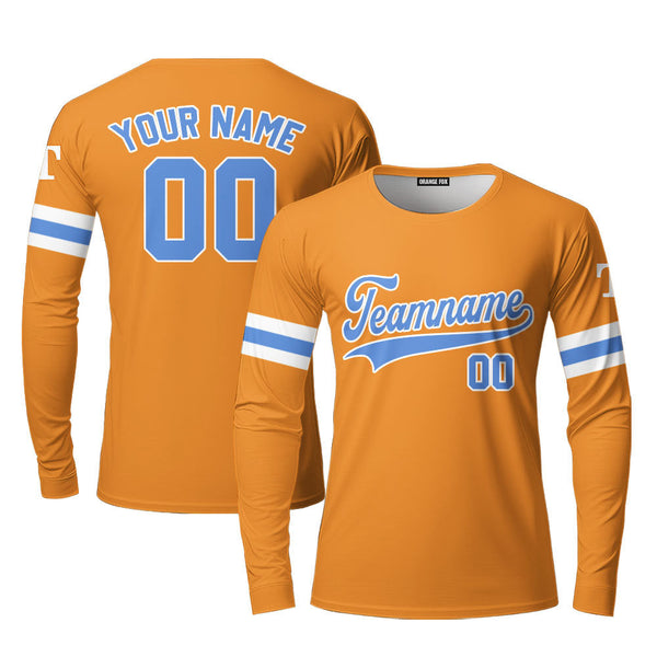 Tennessee Yellow Blue White Custom Long Sleeve T-Shirt For Men & Women