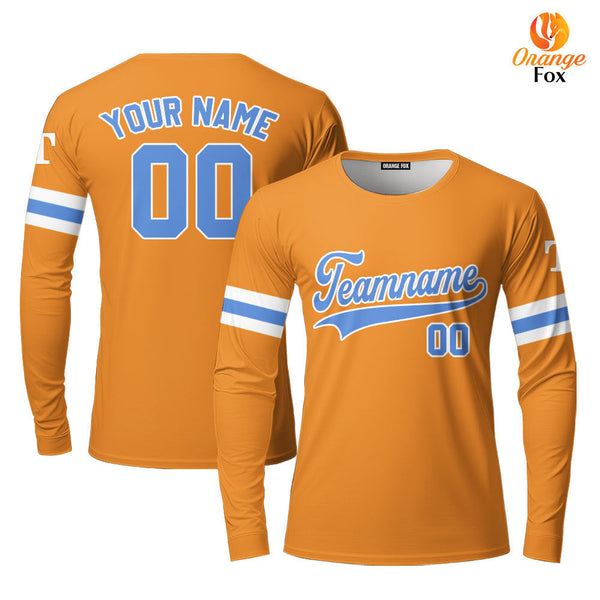 Tennessee Yellow Blue White Custom Long Sleeve T-Shirt For Men & Women