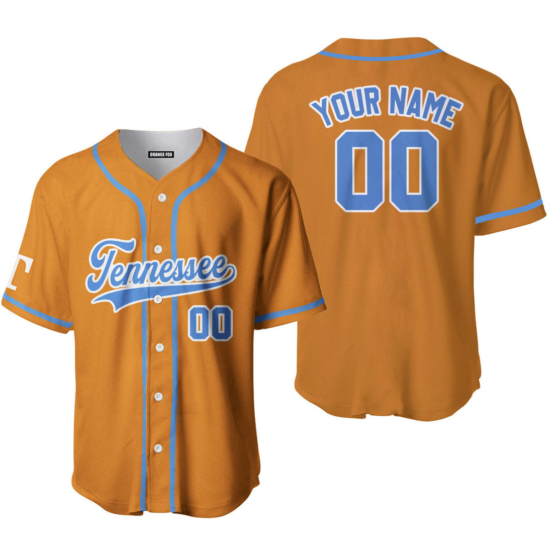 Tennessee Yellow Blue White Custom Name Baseball Jerseys For Men & Women