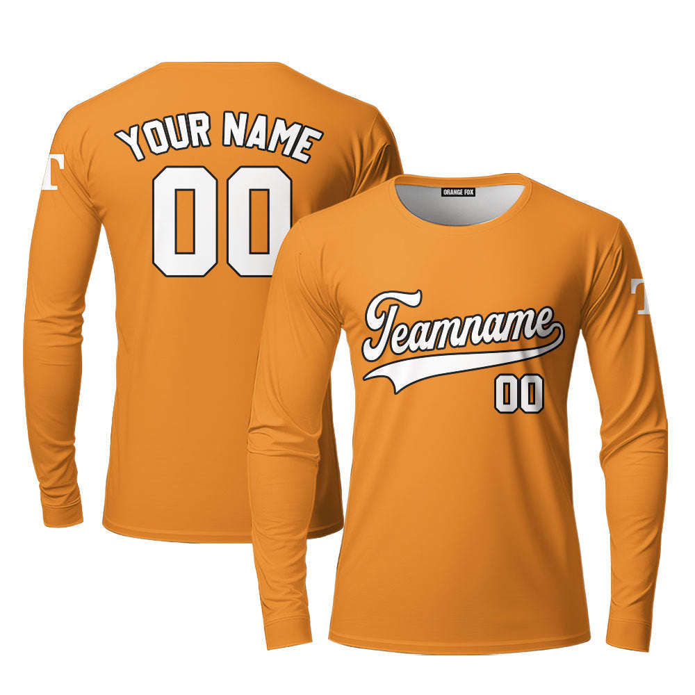 Tennessee Yellow White Black Custom Long Sleeve T-Shirt For Men & Women