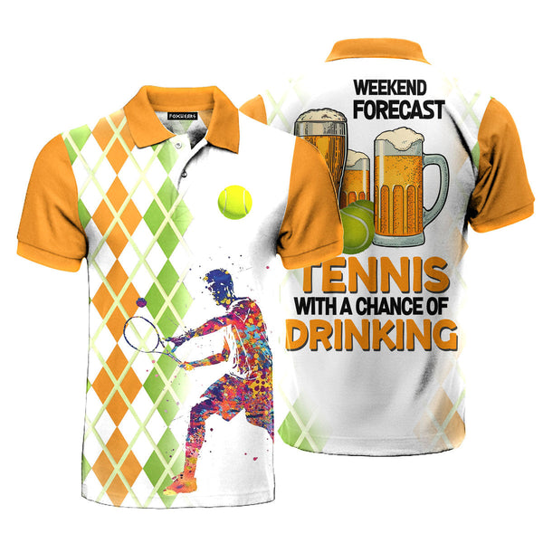 Tennis With A Chance Of Drinking Polo Shirt For Men