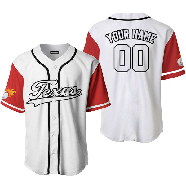 Texas Fire Baseball White Black Custom Name Baseball Jerseys For Men & Women