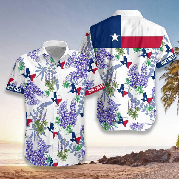 Texas Flag Bluebonnets Hawaiian Shirt For Men & Women