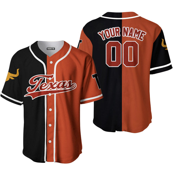 Texas Orange Black Red White Custom Name Baseball Jerseys For Men & Women