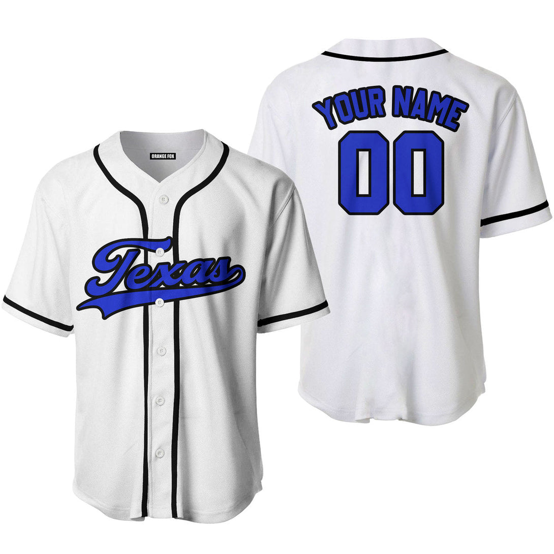 Texas White Blue Black Custom Name Baseball Jerseys For Men & Women