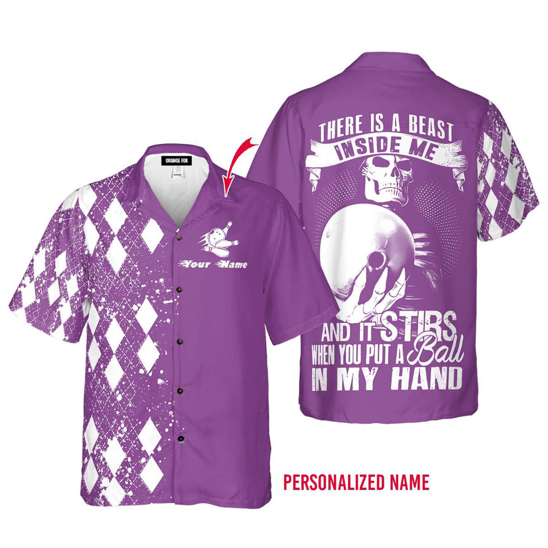 There Is A Beast Inside Me Silver Bowling Custom Name Hawaiian Shirt For Men & Women