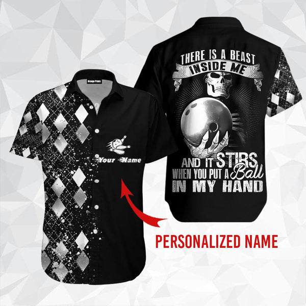 There Is A Beast Inside Me Silver Bowling Custom Name Hawaiian Shirt For Men & Women