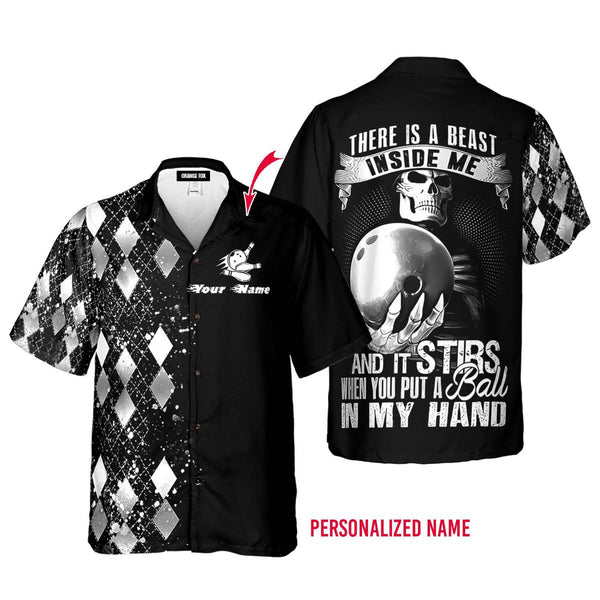 There Is A Beast Inside Me Silver Bowling Custom Name Hawaiian Shirt For Men & Women