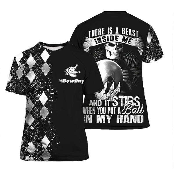 There Is A Beast Inside Me Silver Bowling T-Shirt For Men & Women