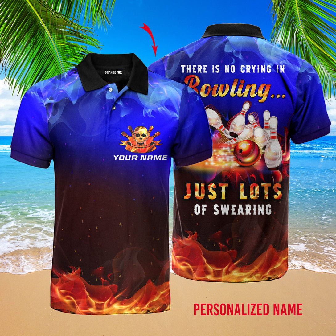 There Is No Crying In Bowling Custom Name Polo Shirt For Men & Women