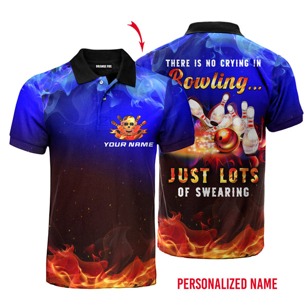 There Is No Crying In Bowling Custom Name Polo Shirt For Men & Women