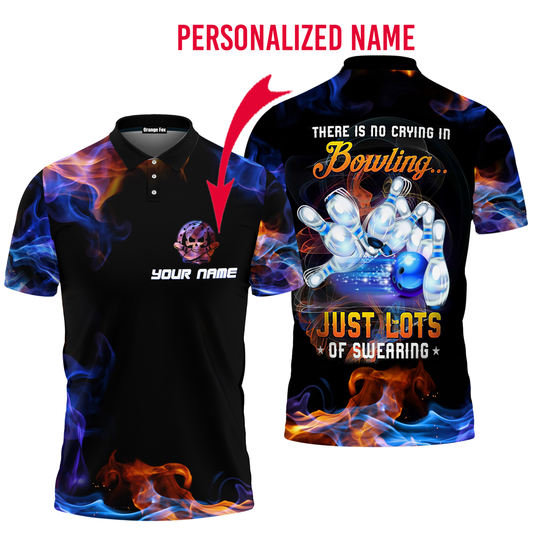 There Is No Crying In Bowling Custom Name Polo Shirt For Men & Women