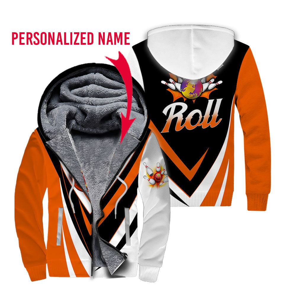 This Is How I Roll Bowling Custom Name Fleece Zip Hoodie For Men & Women