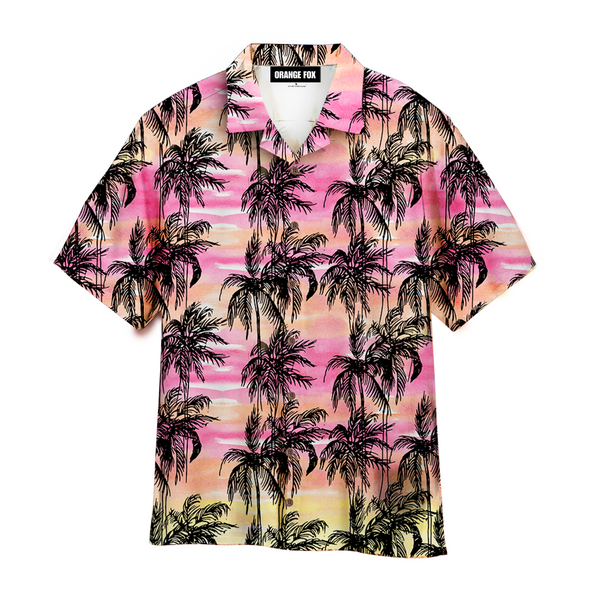 Tropical Vintage Palm Tree Pink Aloha Hawaiian Shirt For Men & Women