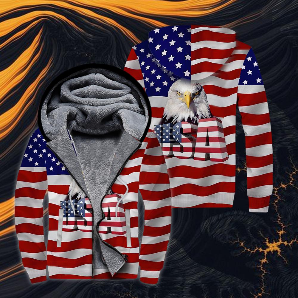 USA Fleece Zip Hoodie For Men & Women