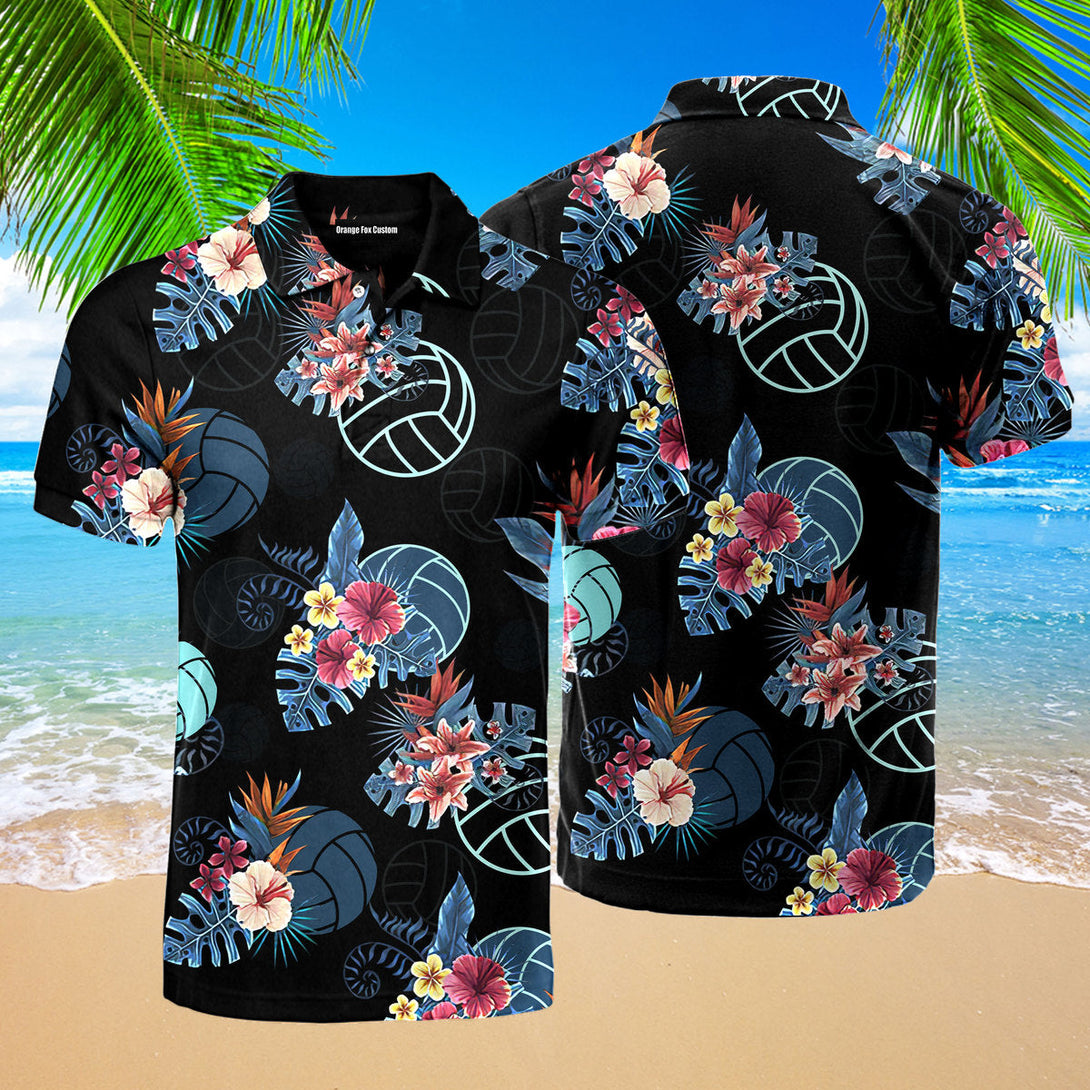 Volleyball Tropical Polo Shirt For Men