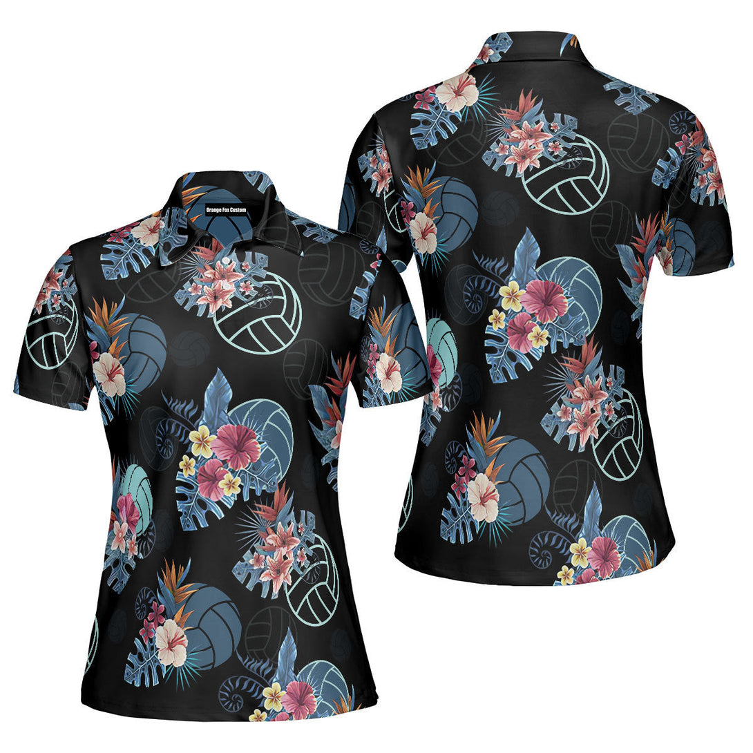Volleyball Tropical Polo Shirt For Women