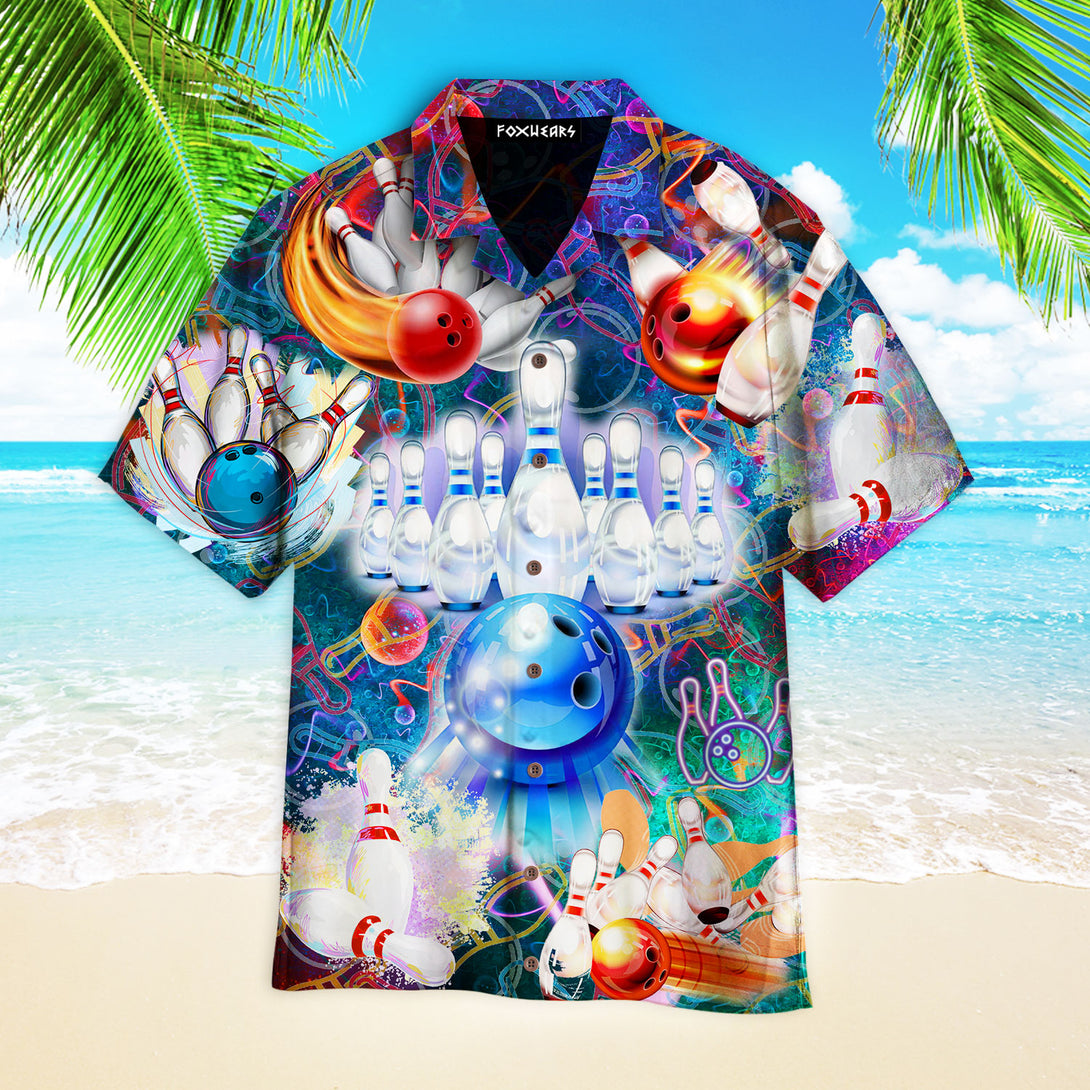 Multi Bowling Flash Light Hawaiian Shirt For Men & Women WT1469