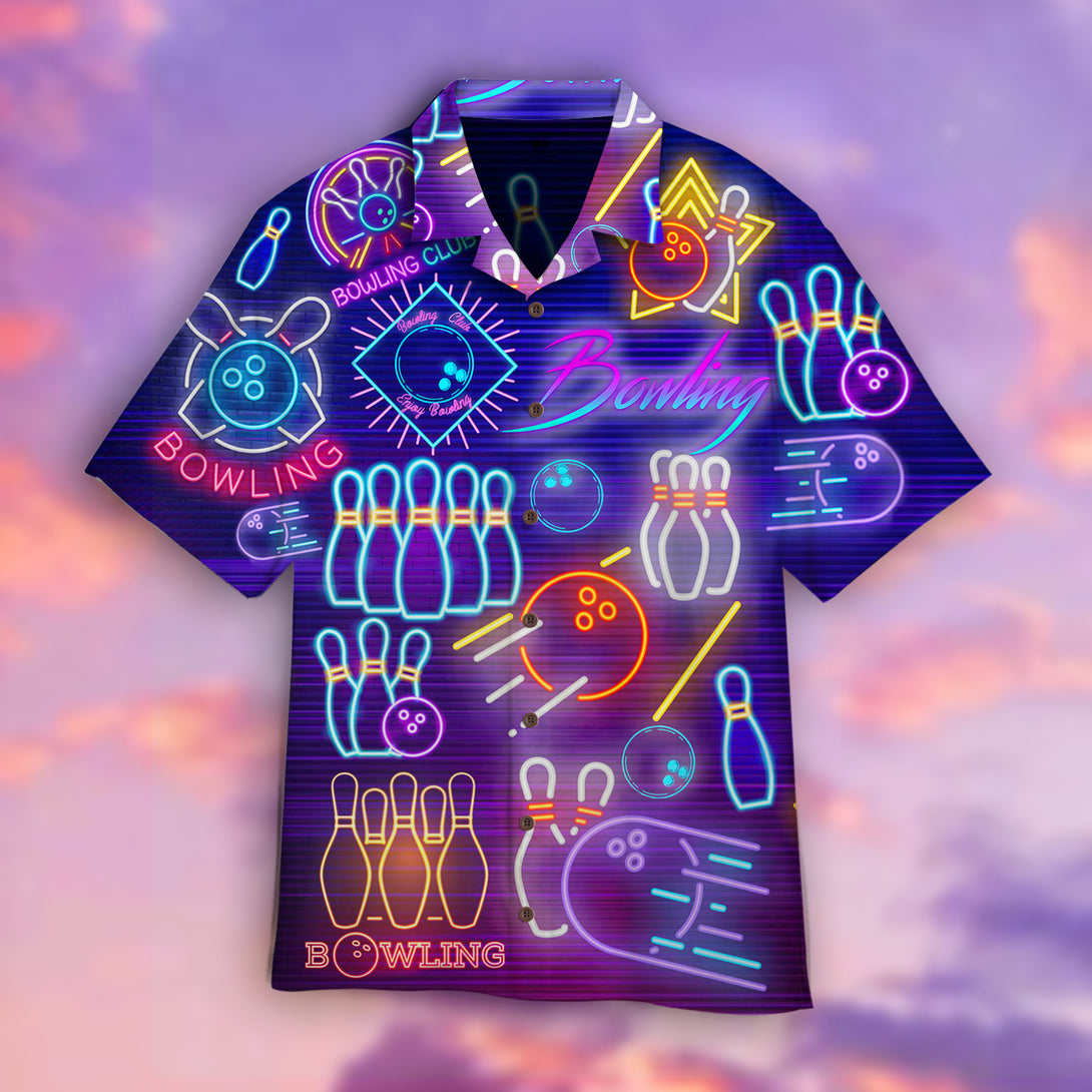 Bowling Club Neon Hawaiian Shirt For Men & Women WT1826