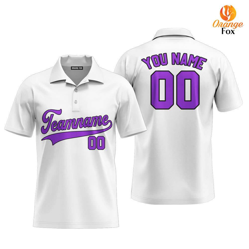 White And Black Purple Custom Polo Shirt For Men