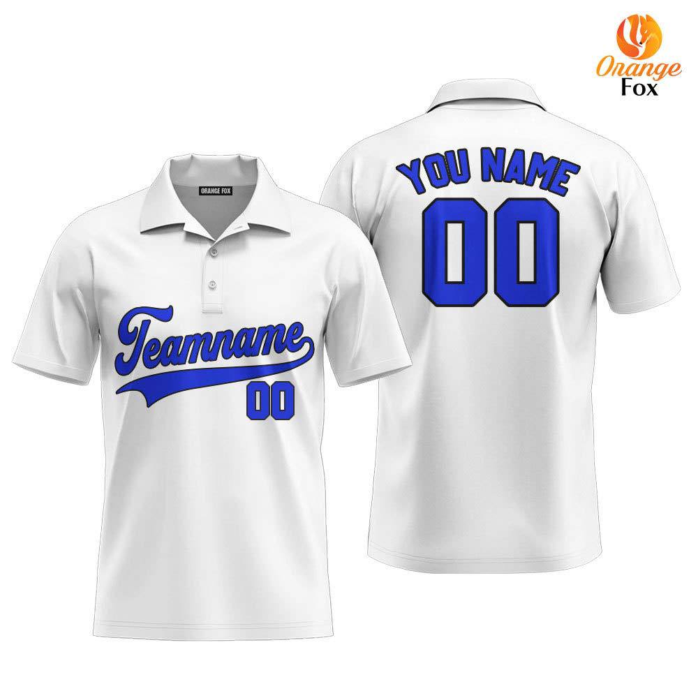 White Blue Black Simple Custom Polo Shirt For Men