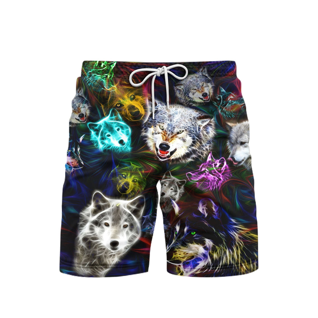 Wild Wolf Black Beach Shorts For Men