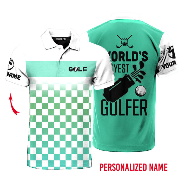 World's Okayest Golfer Golf Custom Name Polo Shirt For Men & Women PN1742
