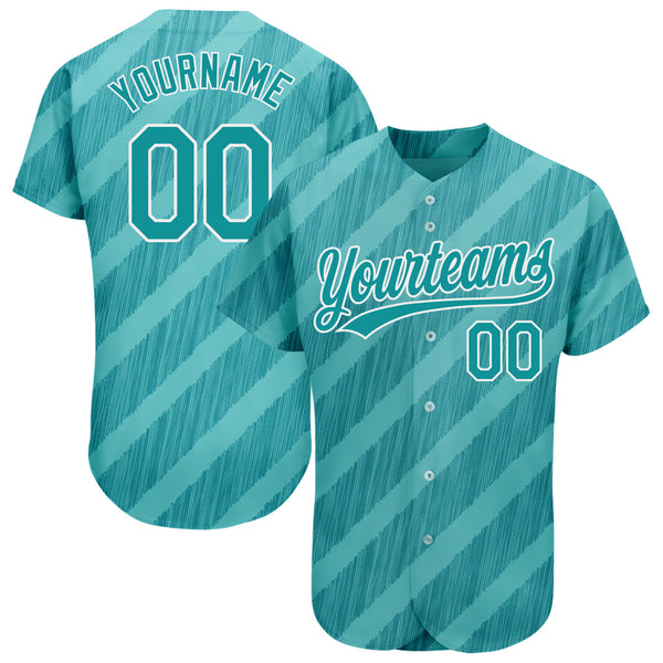 Custom Aqua Steel Gray-White 3D Pattern Authentic Baseball Jersey