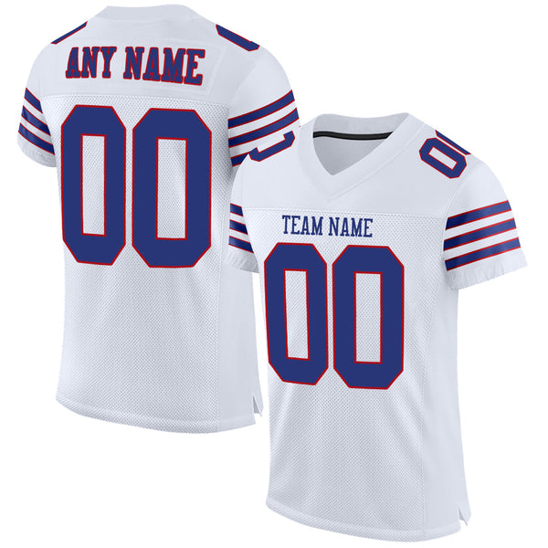 Custom White Royal Red Mesh Authentic Football Jersey