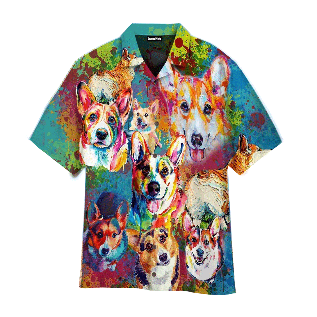 Corgi Dog Colorful Hawaiian Shirt For Men And Women HW4603